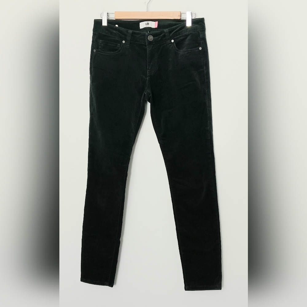 Cabi Jeans Corduroy Pants Women's Size 6 Green Button Zip Up Pockets Pre-owned